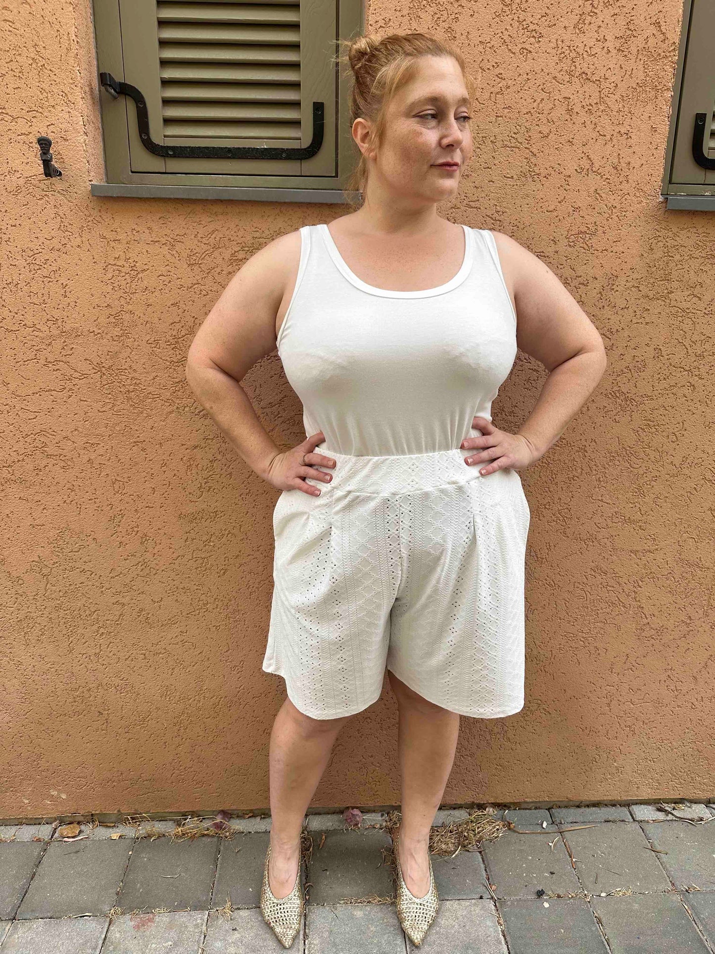 מכנסי החלומות - לבן תחרה לייקרה