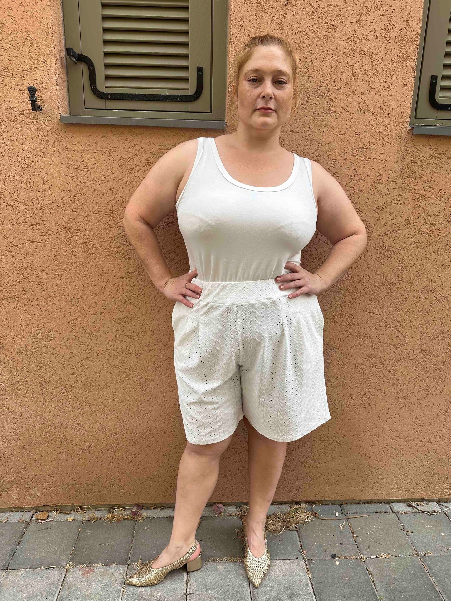 מכנסי החלומות - לבן תחרה לייקרה