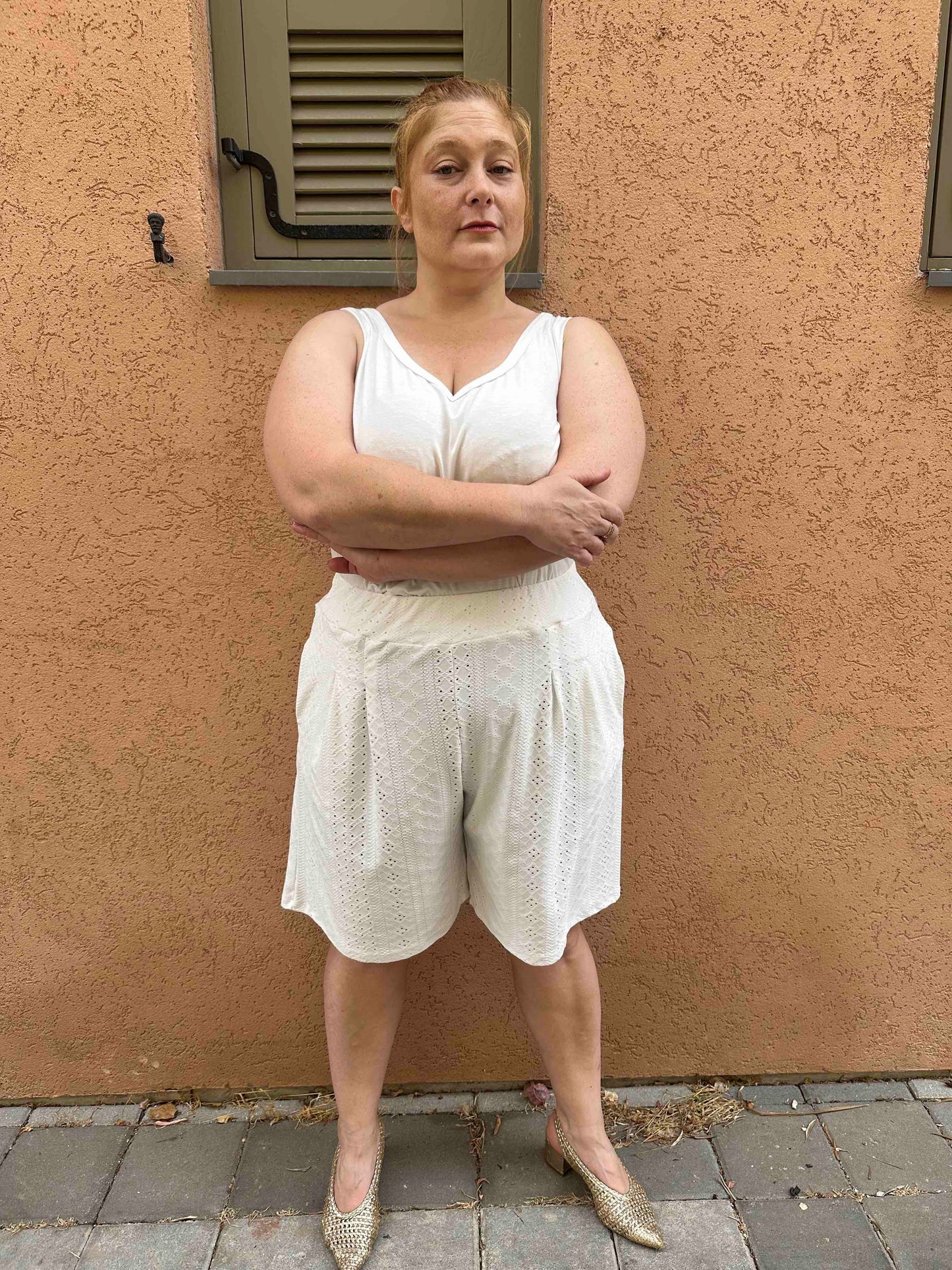 מכנסי החלומות - לבן תחרה לייקרה