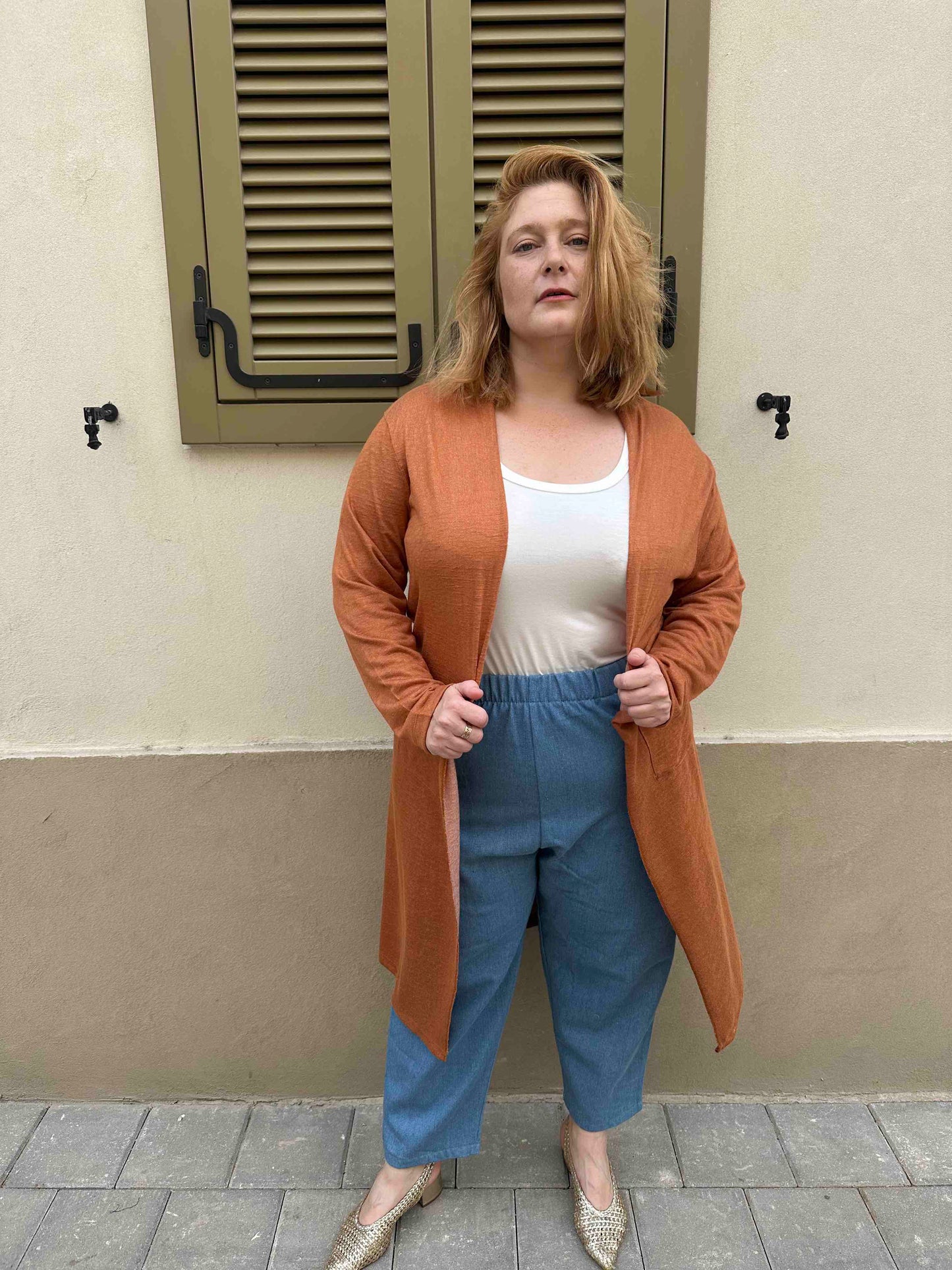 עליונית קימונו שמיכי -חמרה סריג