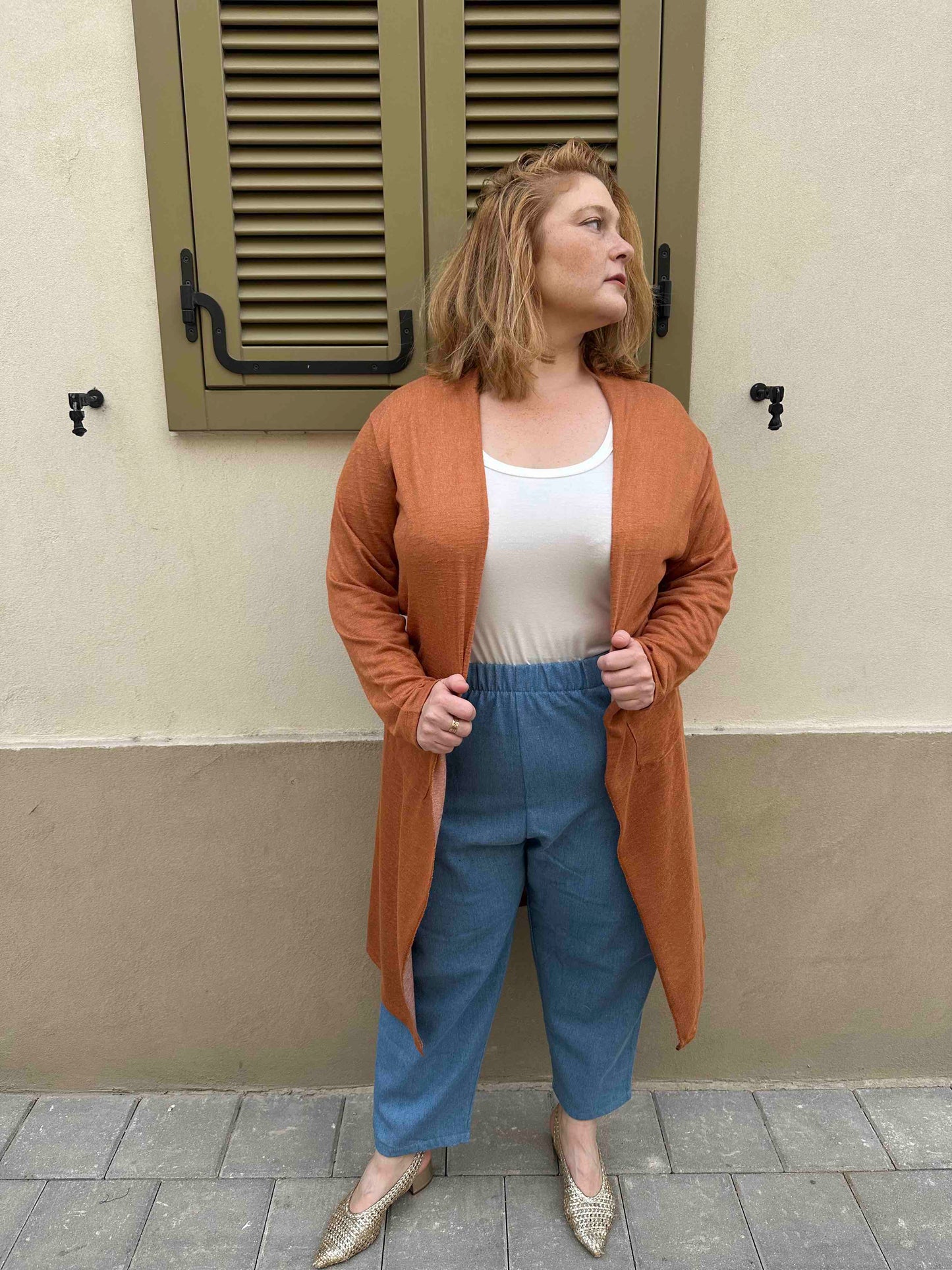 עליונית קימונו שמיכי -חמרה סריג