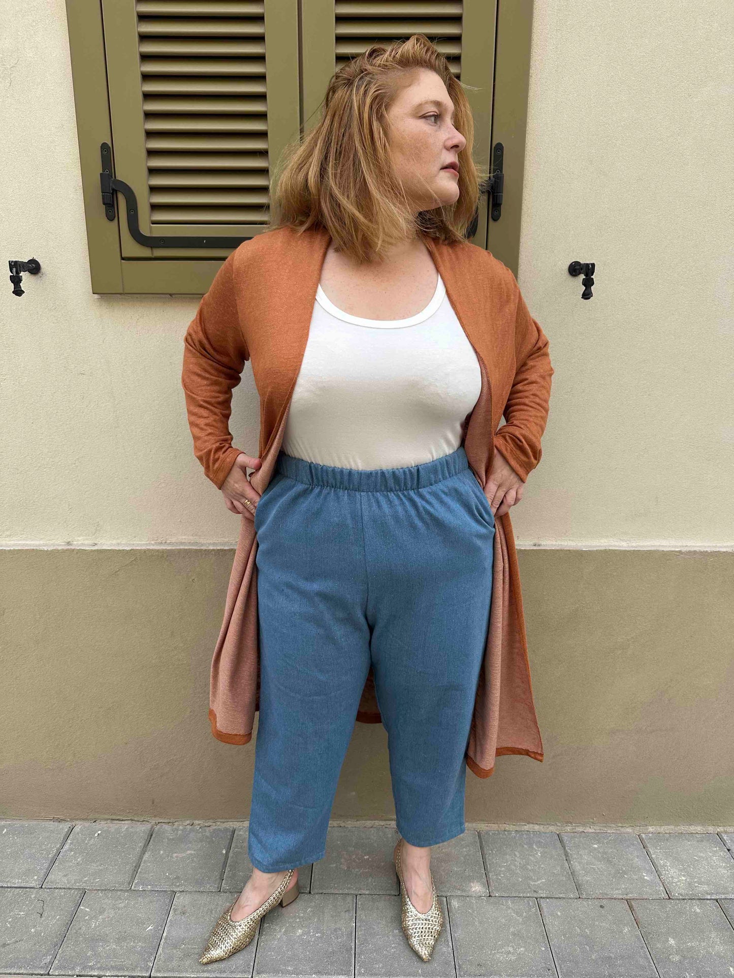 עליונית קימונו שמיכי -חמרה סריג