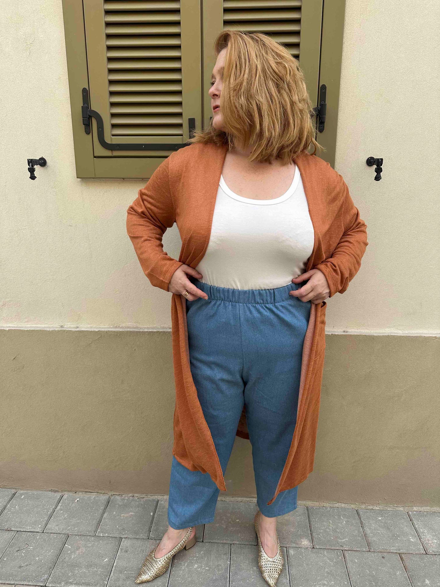 עליונית קימונו שמיכי -חמרה סריג