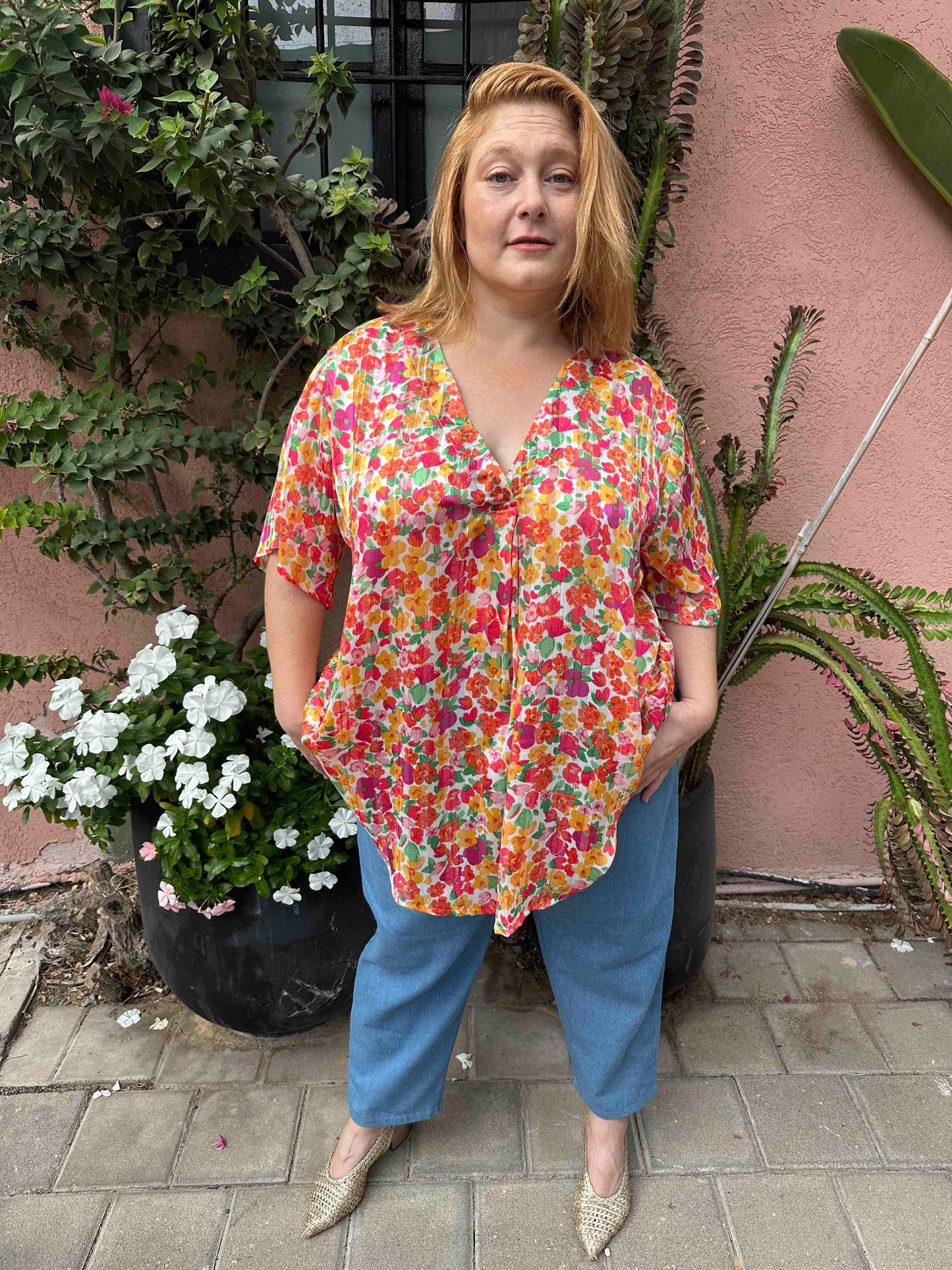 חולצת זה בול אני - פרחוני שיפון