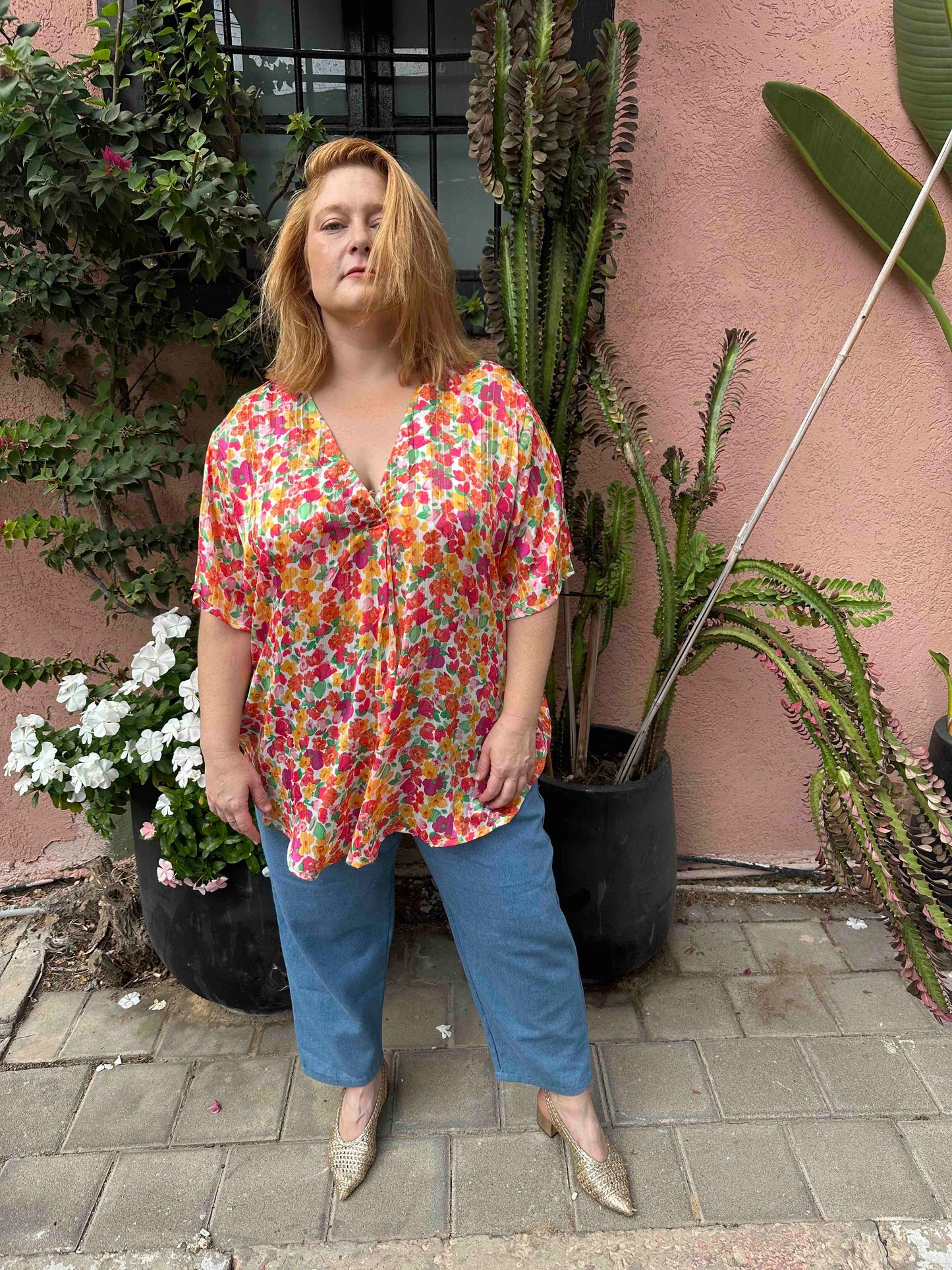 חולצת זה בול אני - פרחוני שיפון