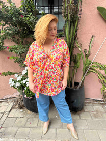 חולצת זה בול אני - פרחוני שיפון