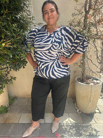 טישירט זרוקי - כחול זברה