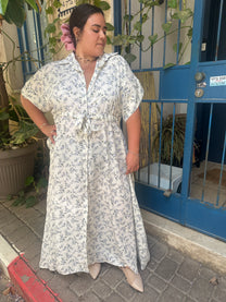 דפקתי הופעה - פרחוני  תכלת לבן
