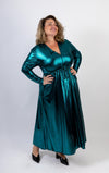 שמלת אני נינה ארוך - ירוק מטאלי