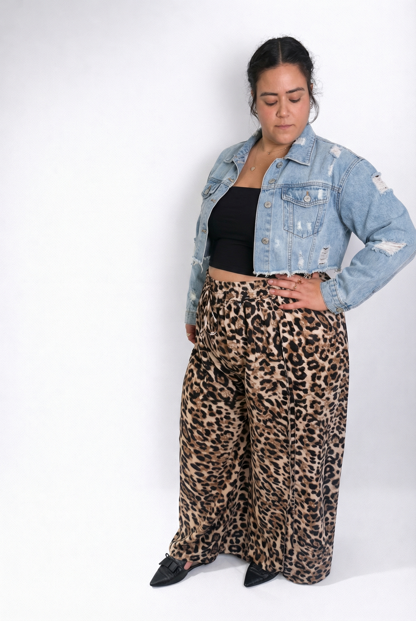 ג׳קט ג׳ינס סטפי - בהיר קרעים