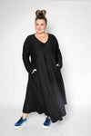 שמלת תכבסי לפעמים - שחור ארוך טריקו
